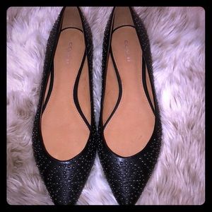 New! COACH black leather studded flats, Size 9.5